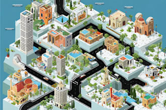 draw a unique vector or isometric map