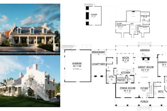 draftsman architectural floor plan, roof plan, elevation, section, framing plan