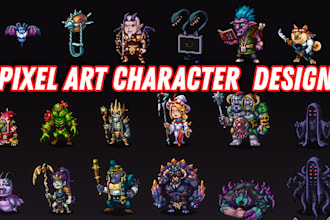 craft pixel art character, sprites, tilesets and animation for games
