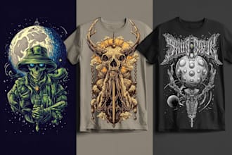 create hand drawn distressed retro vintage illustrations