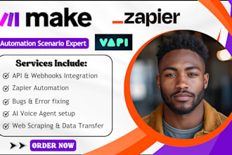 build make com automation, made com scenario, with vapi, custom webhook