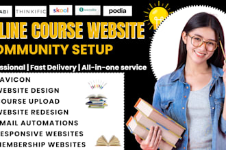 do online course website kajabi website teachable skool podia thinkific website