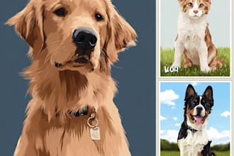digital paint or illustrate your pet or animal