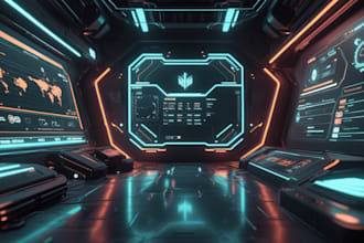 create advanced aaa quality 3d model ui ux hud with animation for your game