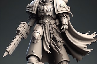 make a build and paint warhammer action figure 3d model