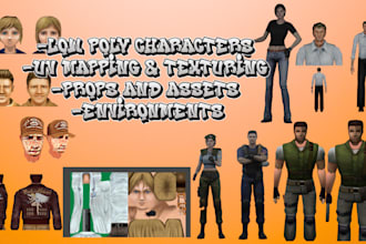 retro low poly y2k, psx, ps1, n64, game art character and low poly animation