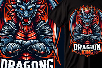 design high quality dragon mascot logo with t shirt design