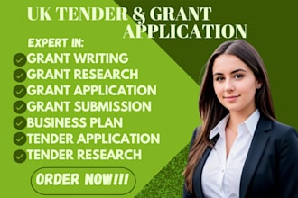 write grant proposal grant research application rfp business plan, apply tender