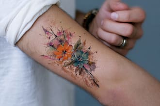 custom a watercolor tattoo design