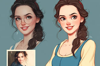 draw your portrait in disney cartoon style caricature