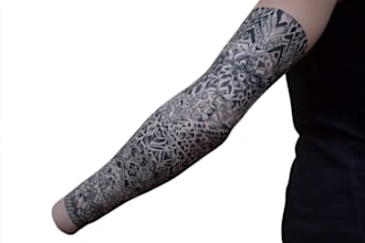 create sleeve tattoo design in geometric style