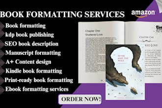write, format, upload kdp paperback book, kindle ebook, seo listing description