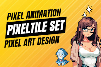 create draw animate pixel art aniamtion illustration create pixel art character