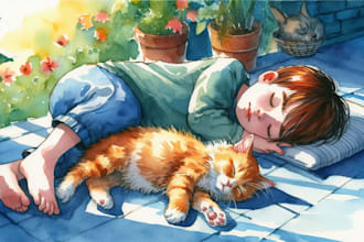 draw children story book illustration and kids picture book