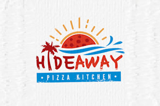 design corporate funky island pizzeria logo