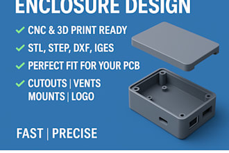 custom pcb case design or  pcb enclosure ready for cnc machining or 3d printing