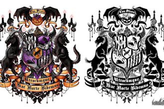 do gothic heraldic family crest coat of arms logo design