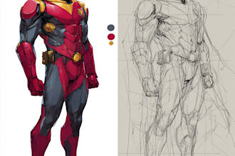 draw you a dc or marvel style comic book superhero character