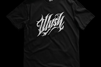 make typography graphic t shirt logo design for you