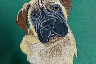 do embroidery digitizing design into dst pes file in 1 hour