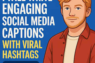 write engaging social media captions with viral hashtags