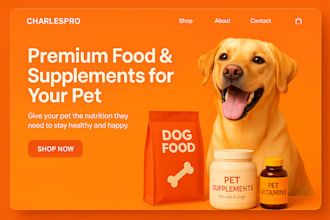 design shopify store for pet foods, supplements, supply and vitamins