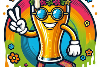 design high quality  beer festival mascot logo with t shirt design
