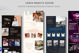 design beautiful canva website for wedding portfolio or business