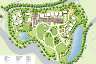 do 2d master plan, site plan, landscape architect and design