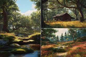 paint a realistic digital landscape, oil painting, art