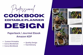 design format canva editable ebook recipe book cookbook diet meal plan pdf kdp