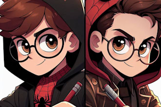 draw your character in cartoonish or marvel or anime style