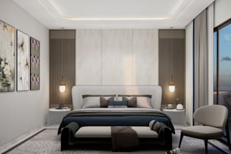 design and render realistic 2d and 3d bedroom interiors
