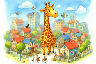 create children story book illustration with cute animals