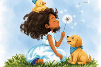 create children story book illustration with cute animals