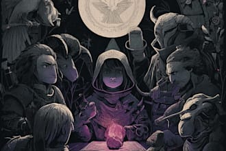 draw dnd character or dnd party art