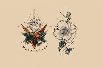 draw a minimalist line art tattoo design