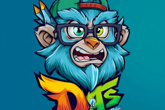 design unique cartoon character, mascot logo
