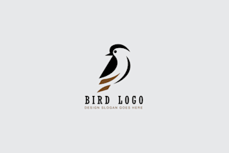 do custom bird emblem logo in minimalist style
