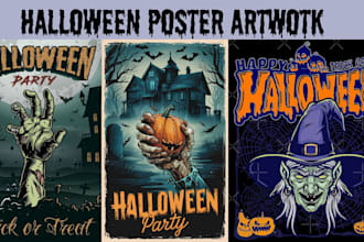 do halloween flyer, card post banner poster menu, icon spooky haunted steampunk
