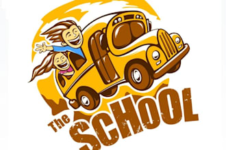 make awesome school bus logo for you with new concept