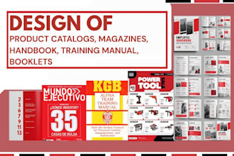 design business product catalog magazine handbook canva training manual booklets