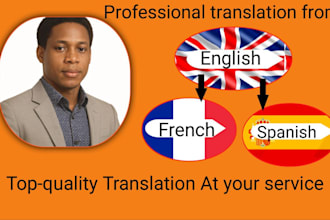 manually translate english to french and spanish, vice versa