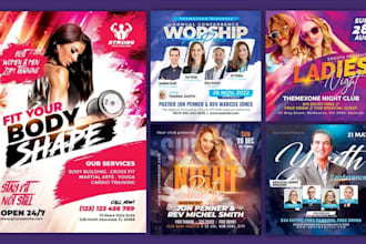 design party club lounge concert flyers and banners for event or promotions