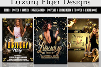 design amazing motion event party club dj birthday flyer or animated fb, ig post