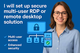 remote desktop setup with secure multi user access 2fa
