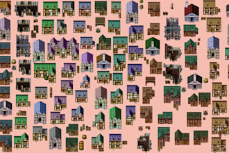 retro ps1 building, 3d lowpoly map, roblox game map, pixel tileset map, ps1 map