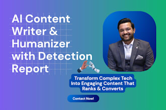 professionally humanize ai content and provide a detection report
