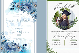 design wedding invitation, save the date, greeting church flyer, birthday invite