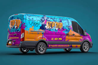 design a vehicle wrap, car wrap, food truck wrap and trailer wrap design